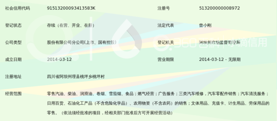 中国石油天然气股份四川岷江销售分公司桃坪加油站